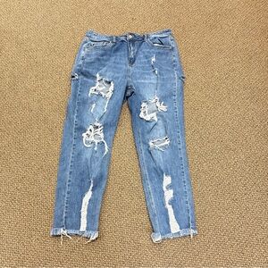 I&M‎ Black Label  Distressed Blue Jeans sz 14